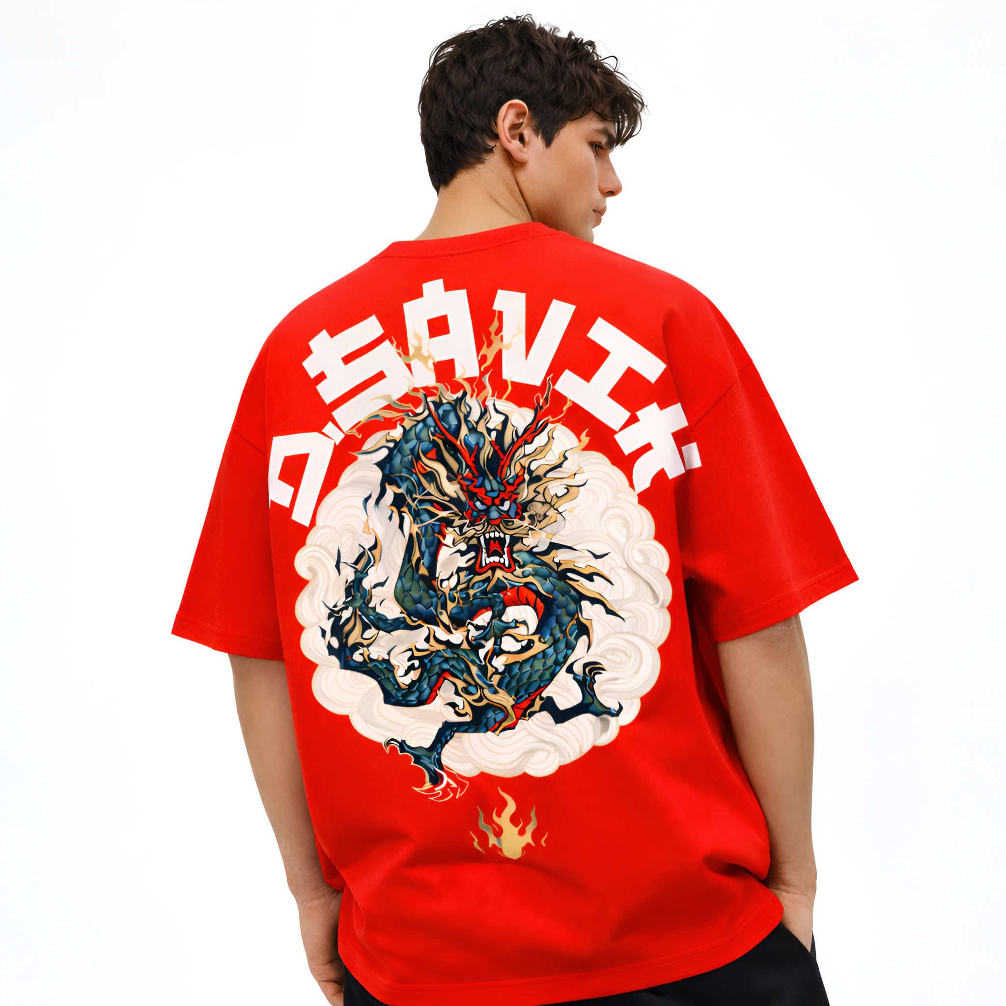 Dragon Fury Oversized Graphic T-Shirt – Japanese Streetwear Style