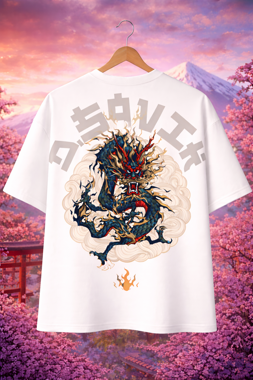 Dragon Fury Oversized Graphic T-Shirt – Japanese Streetwear Style