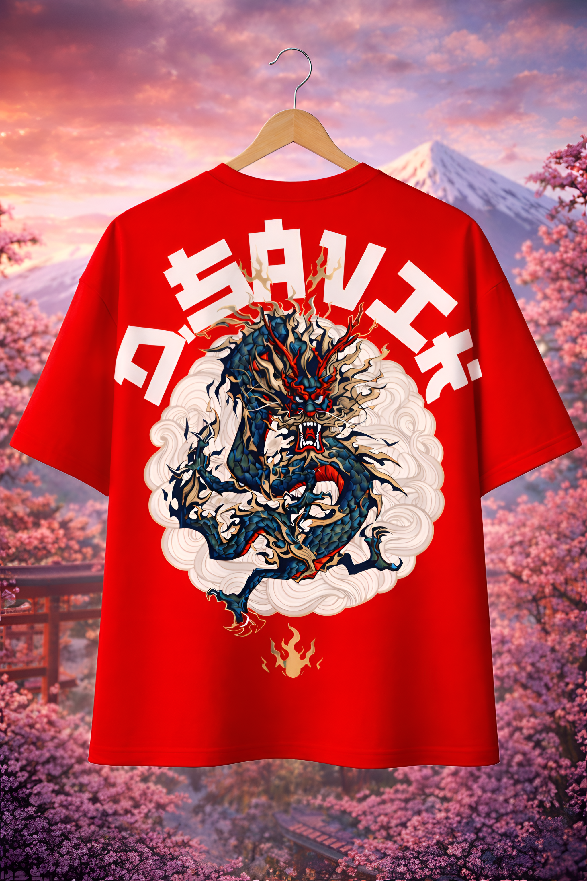 Dragon Fury Oversized Graphic T-Shirt – Japanese Streetwear Style