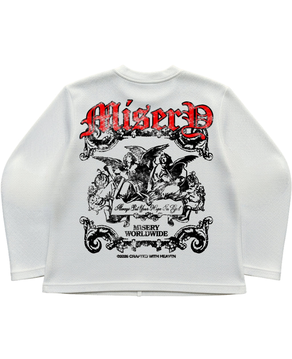 Off-white waffle knit oversized full-sleeve Back Design