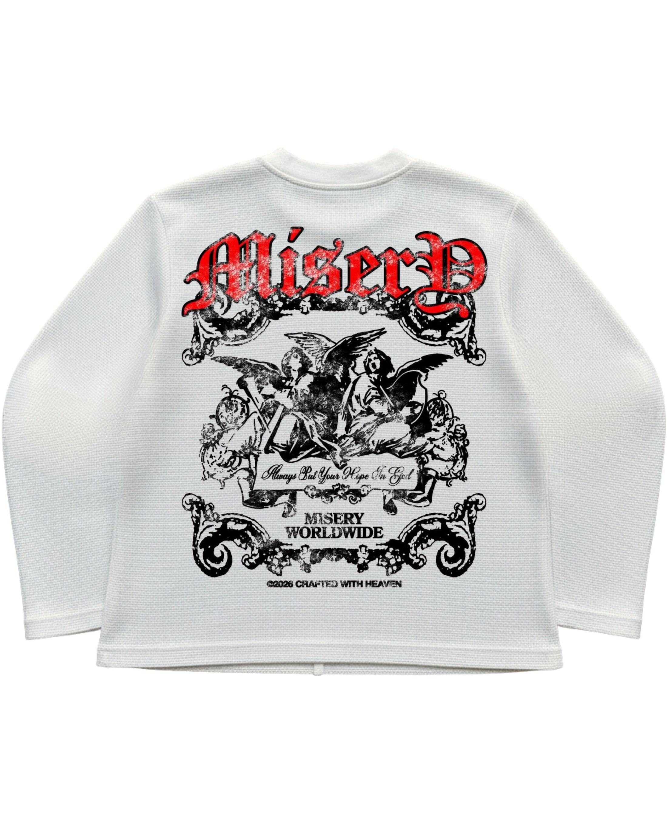 Off-white waffle knit oversized full-sleeve Back Design