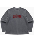 Acidwash waffle knit oversized full-sleeve Front Design